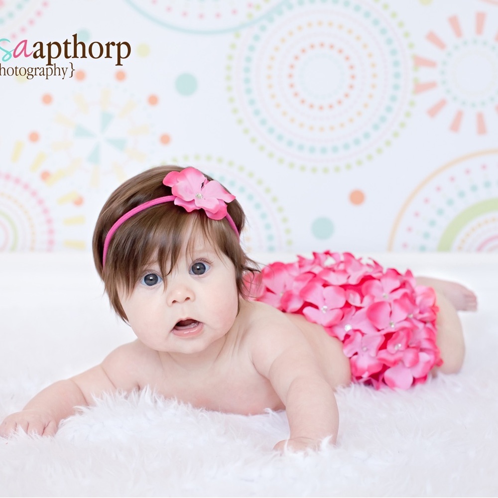 Adorable Pink Floral Diaper Cover with Headband